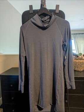 Turtleneck Sweaterdress - Charcoal Gray